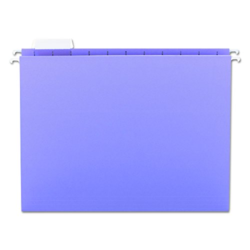 Book Cover Smead Hanging File Folder with Tab, 1/5-Cut Adjustable Tab, Letter Size, Lavender, 25 per Box (64064)