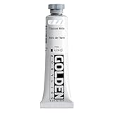 GOLDEN Heavy Body Acrylics, Titanium White, 2 fl. oz. Tube, Professional Acrylic Paint, Opaque