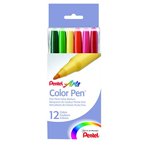 Book Cover Pentel Arts Color Pen, 12-Color Set (S360-12)