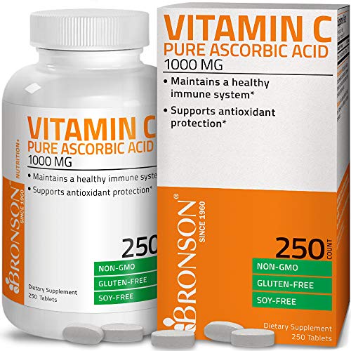 Book Cover Vitamin C 1000 mg Premium Non-GMO Ascorbic Acid - Maintains Healthy Immune System, Supports Antioxidant Protection - 250 Tablets