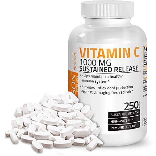 Book Cover Bronson Vitamin C 1000 mg Sustained Release Premium Non-GMO Ascorbic Acid, 250 Tablets