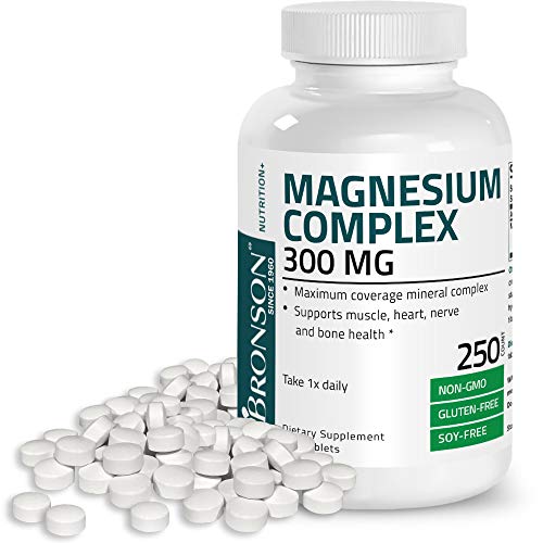 Book Cover Triple Magnesium Complex Maximum Coverage 300 Mg Magnesium Oxide Magnesium Citrate Magnesium Carbonate, Non-GMO Formula, 250 Tablets