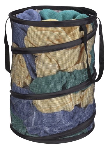 Book Cover Household Essentials 2026 Pop-Up Collapsible Mesh Laundry Hamper | Black