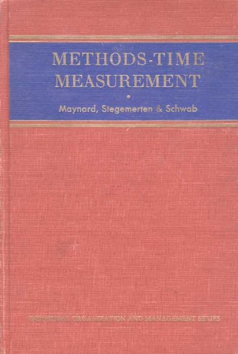 Methods-time measurement, (McGraw-Hill industrial organization and management series)