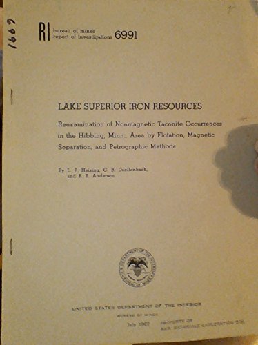 Lake Superior iron resources: Reexamination of nonmagnetic taconite occurrences in the Hibbing, Minn., area by flotation, magnetic separation, and petrographic methods (Report of investigations)