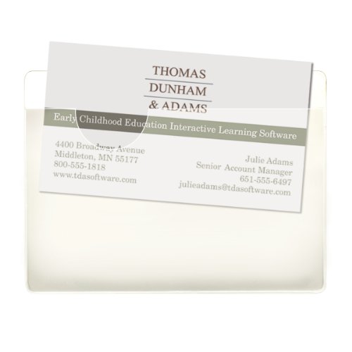 Book Cover Smead Self-Adhesive Poly Pocket, Business Card Size, Clear, 100 per Box (68123)