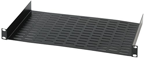 Raxxess UNS1 Vented Universal Tray Shelf for 19" Server, Bottom Slots for Mounting Non Half-Rack Equipment, Black (RAX UNITRAY)