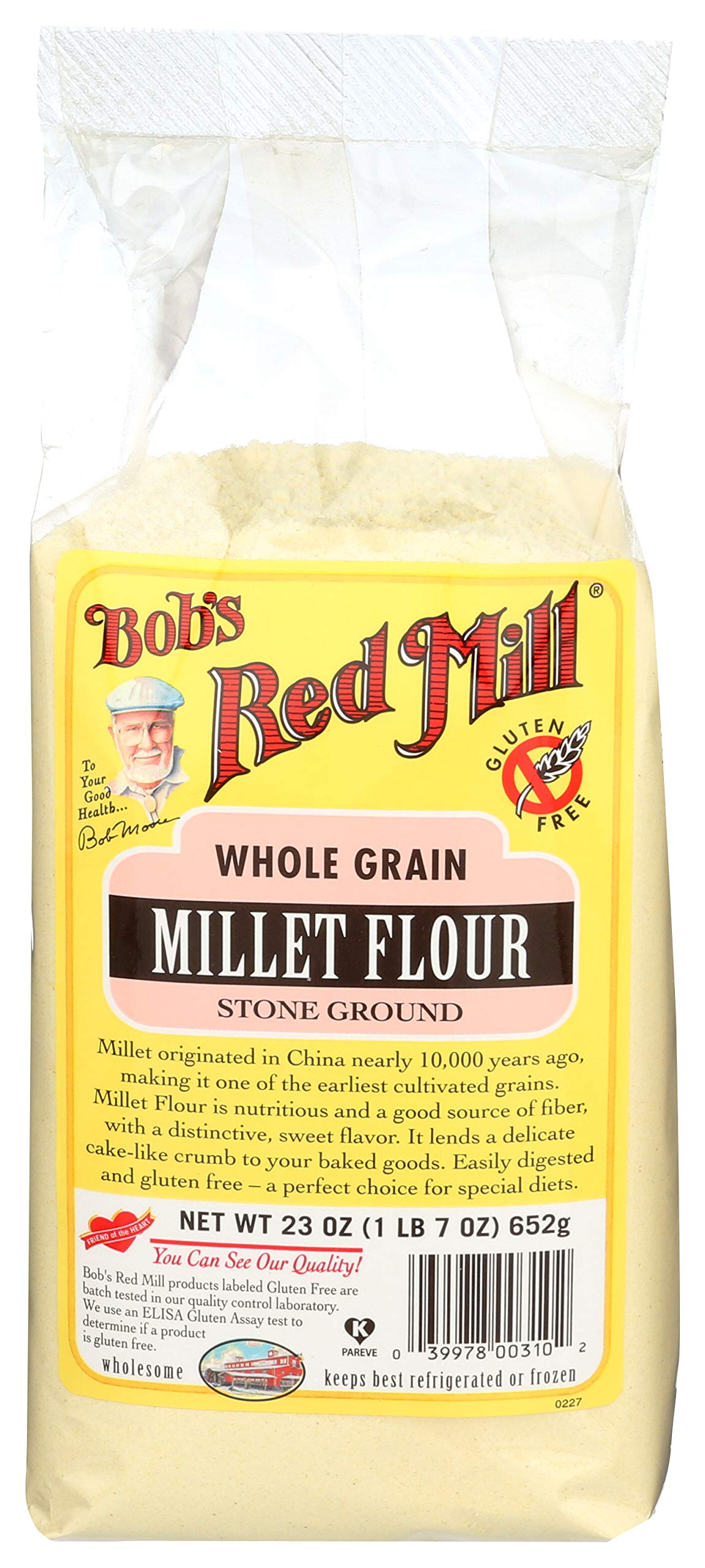 Bobs Red Mill Flour, Millet/Stone Ground, 23 oz