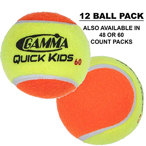 Gamma CFSTB00 Sports Kids Training (Transition) Balls, Yellow/Orange, Quick Kids 60, 12-Pack