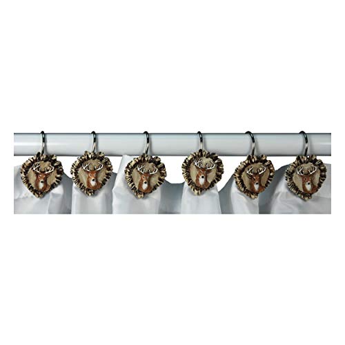 Book Cover River's Edge Products Shower Curtain Hooks - Antler with Deer