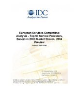 European Services Competitive Analysis - Top 50 Service Providers, Based on 2003 Market Shares; 2004 Preview