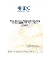 China Business Process Outsourcing Services 2005-2009 Forecast and Analysis