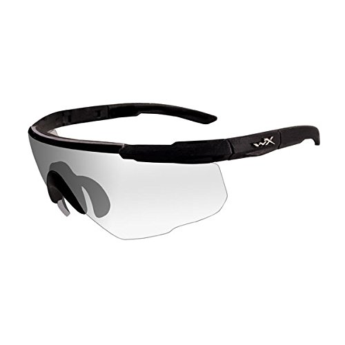 Wiley X Unisex's Saber Advanced Sunglasses, Matte Black/Clear, Medium/X-Large