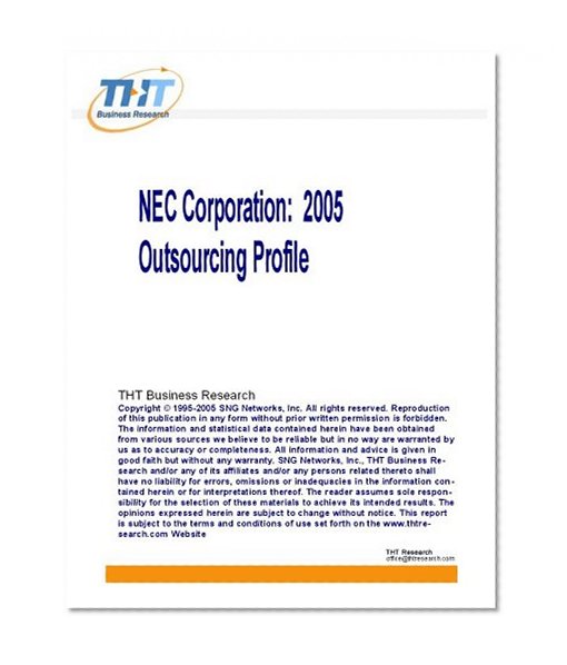 Outsourcing NEC Corporation - 2005: Contract manufacturing partners listed per product/component