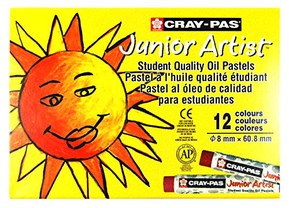 Sakura Cray-Pas Junior Artist Oil Pastels, Assorted Colors, Set of 12