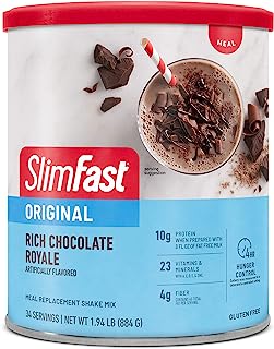 SlimFast Original Rich Chocolate Royale Meal Replacement Shake Mix - Weight Loss Powder - 31.18oz Canister - 34 servings