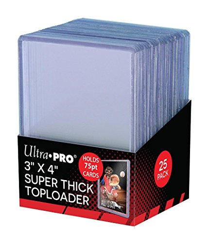 Book Cover Ultra Pro 3 x 4 Super Thick Baseball Card Toploaders, Holds 75pt Cards (Pack of 25)
