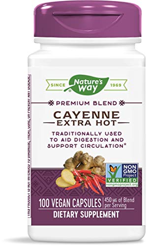 Book Cover Nature's Way Premium Blend Cayenne Extra Hot 450 mg of Blend per Serving 100 Vcaps