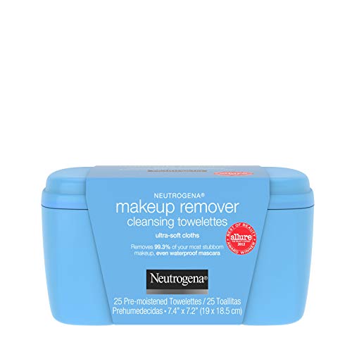 Book Cover Neutrogena Makeup Remover Facial Cleansing Towelettes, Daily Face Wipes to Remove Dirt, Oil, Makeup & Waterproof Mascara, Gentle, Alcohol-Free, 25 ct