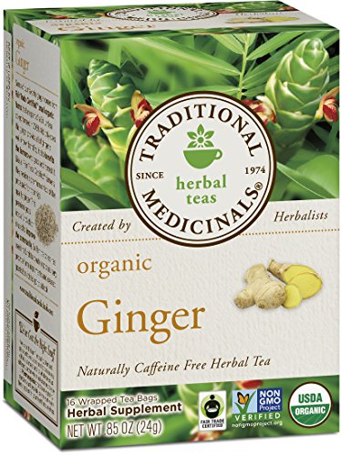 Book Cover Traditional Medicinals Organic Ginger Herbal Tea, 16 Tea Bags (Pack of 1)