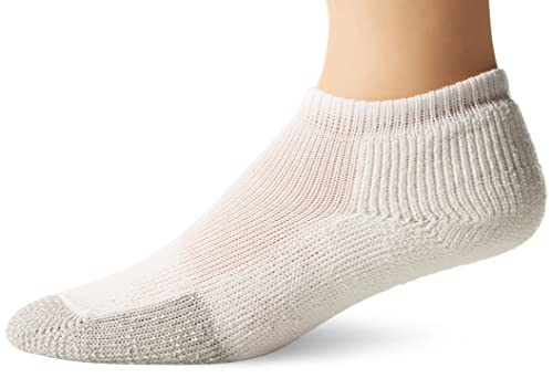 thorlos mens Tmm Max Cushion Low Cut Tennis Socks, White, Large US
