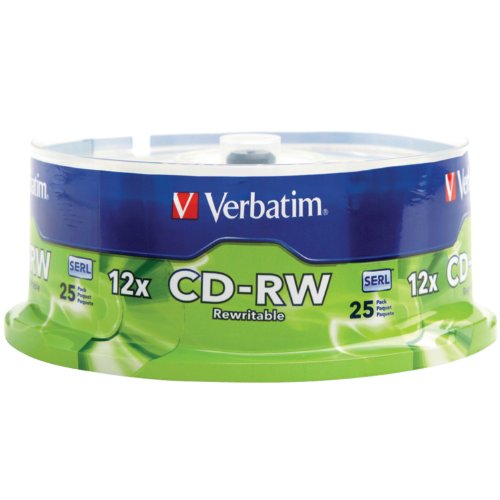 Book Cover Verbatim CD-RW 700MB 2X-12X Rewritable Media Disc - 25 Pack Spindle