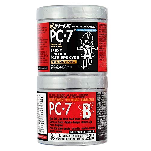 Book Cover PC Products PC-7 Epoxy Adhesive Paste, Two-Part Heavy Duty, 1/2lb in Two Cans, Charcoal Gray 87770