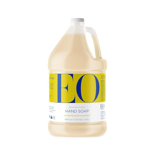 EO Liquid Hand Soap Refill, Lemon and Eucalyptus, 128 Fluid Ounce