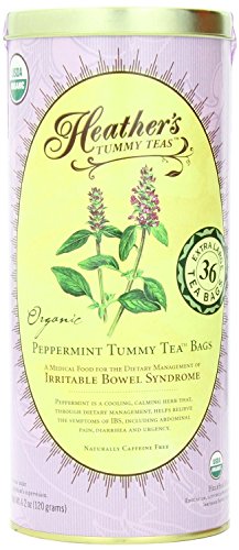 Book Cover Heather's Tummy Teas Organic Peppermint Tea for IBS, 36 Jumbo Teabags