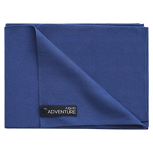 AQUIS - Adventure Microfiber Sports Towel, Quick-Drying Comfort Ideal for The Beach or Yoga, Blueberry (X-Large/29 x 55 Inches)