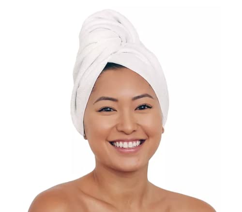 Aquis Microfiber Hair Towel, Waffle, White (19 X 39-Inches)