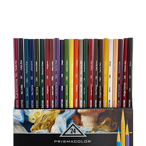 Book Cover Prismacolor 2427 Premier Verithin Colored Pencils, 24-Count,Assorted
