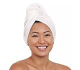 Aquis Waffle Microfiber Hair Towel, White