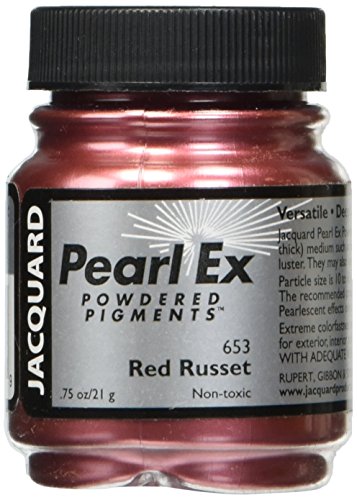 Jacquard Pearl Ex Pigment Powder 0.75 oz Red Russet - Loose Mica Powder for Epoxy Resin, Watercolors, Calligraphy Ink & Clay - Epoxy Pigment Powder - Epoxy Resin Color