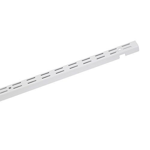 ClosetMaid ShelfTrack White Standard Upright, Closet System Hardware, 48 in., Double Slot, Durable Steel for Closets, Pantries, Utility, Laundry
