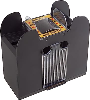 Book Cover Automatic Card Shuffler â€“ Battery Operated, 6 Deck Playing Card Dispenser â€“ Game Night Casino Equipment and Accessories by Trademark Poker