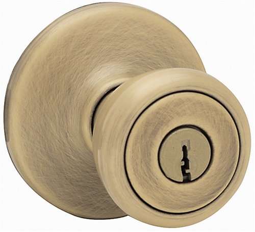Kwikset 400T 5 CP Security Tylo Entry Knob, Antique Brass