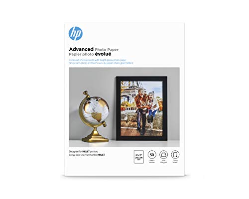 Book Cover HP Glossy Advanced Photo Paper for Inkjet, 8.5 x 11 Inches, 50 Sheets (Q7853A)