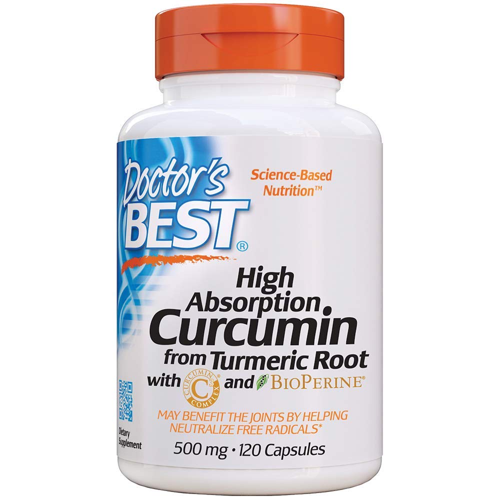 Book Cover Doctor's Best DRB-00107 High Absorption Curcumin From Turmeric Root with C3 Complex & BioPerine 500mg (120 Capsules)
