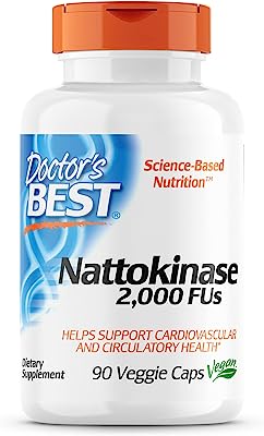 Book Cover Doctor's Best Nattokinase 2,000 Fu, Non-GMO, Gluten Free, Vegan, Supports Cardiovascular and Circulatory Health, 90 Veggie Caps
