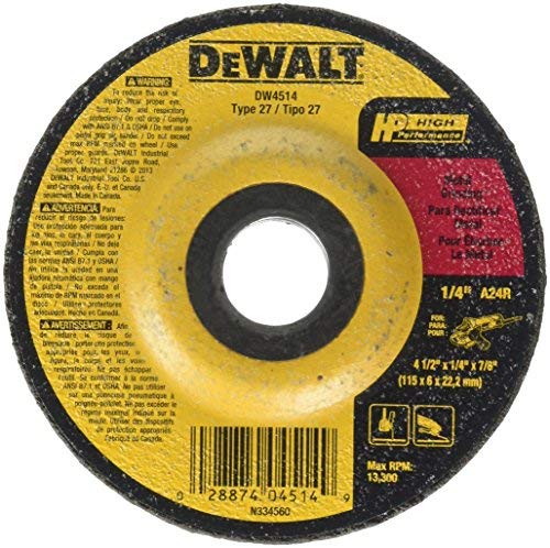 Book Cover DEWALT Grinding Wheel for Metal, 4-1/2-Inch (DW4514)