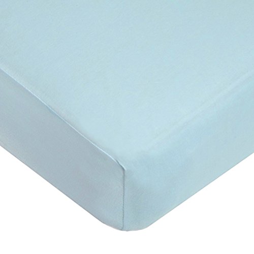 Book Cover American Baby Company Supreme 100% Natural Cotton Jersey Knit Fitted Crib Sheet for Standard Crib and Toddler Mattresses, Blue, Soft Breathable, for Boys and Girls