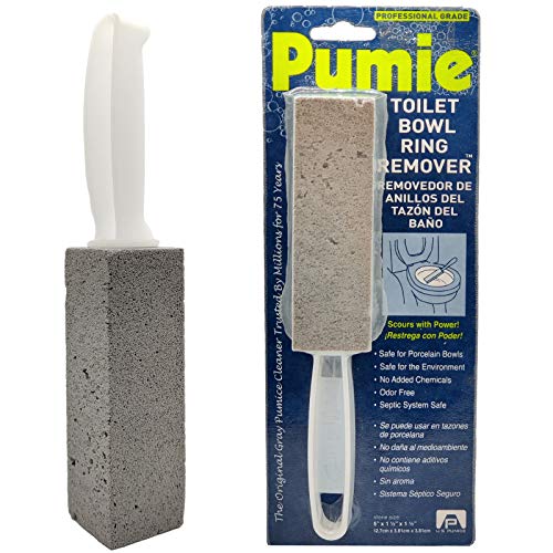 Book Cover Pumie Toilet Bowl Ring Remover, TBR-6, Grey Pumice Stone with Handle, Removes Unsightly Toilet Rings, Stains from Toilets, Sinks, Tubs, Showers, Pools, Safe for Porcelain, 1 Pack