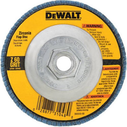 DEWALT DW8313 4-1/2-Inch by 5/8-Inch-11 80 Grit Zirconia Angle Grinder Flap Disc
