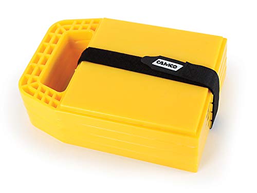 Book Cover Camco RV Stabilizing Jack Pads, Helps Prevent Jacks From Sinking, 6.5 Inch x 9 Inch Pad - 4 Pack (44595), Yellow