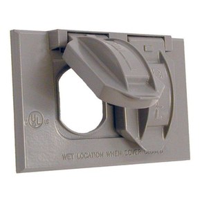 Hubbell-Bell 5180-0 Horizontal Duplex Single Gang Weatherproof Cover