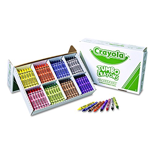 Crayola Jumbo Crayons Classpack, Toddler Crayons, 8 Colors, 200 Count, 8 Assorted (528389)