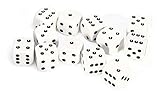 Chessex Opaque 16mm D6 White/Black Dice Block 12 Pipped Dice, Multicolor