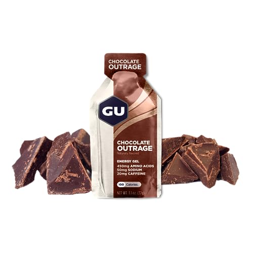 GU Energy Original Sports Nutrition Energy Gel, 24-Count, Chocolate Outrage