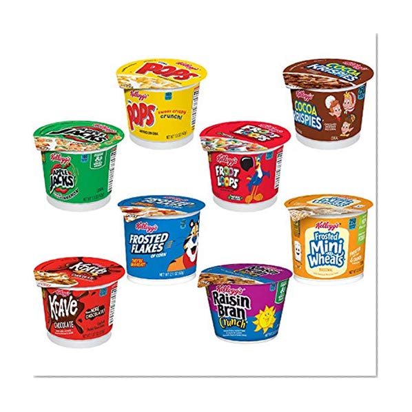 Book Cover Kellogg's, Breakfast Cereal in a Cup, Assortment Pack, Bulk Size (Pack of 60 Cups)
